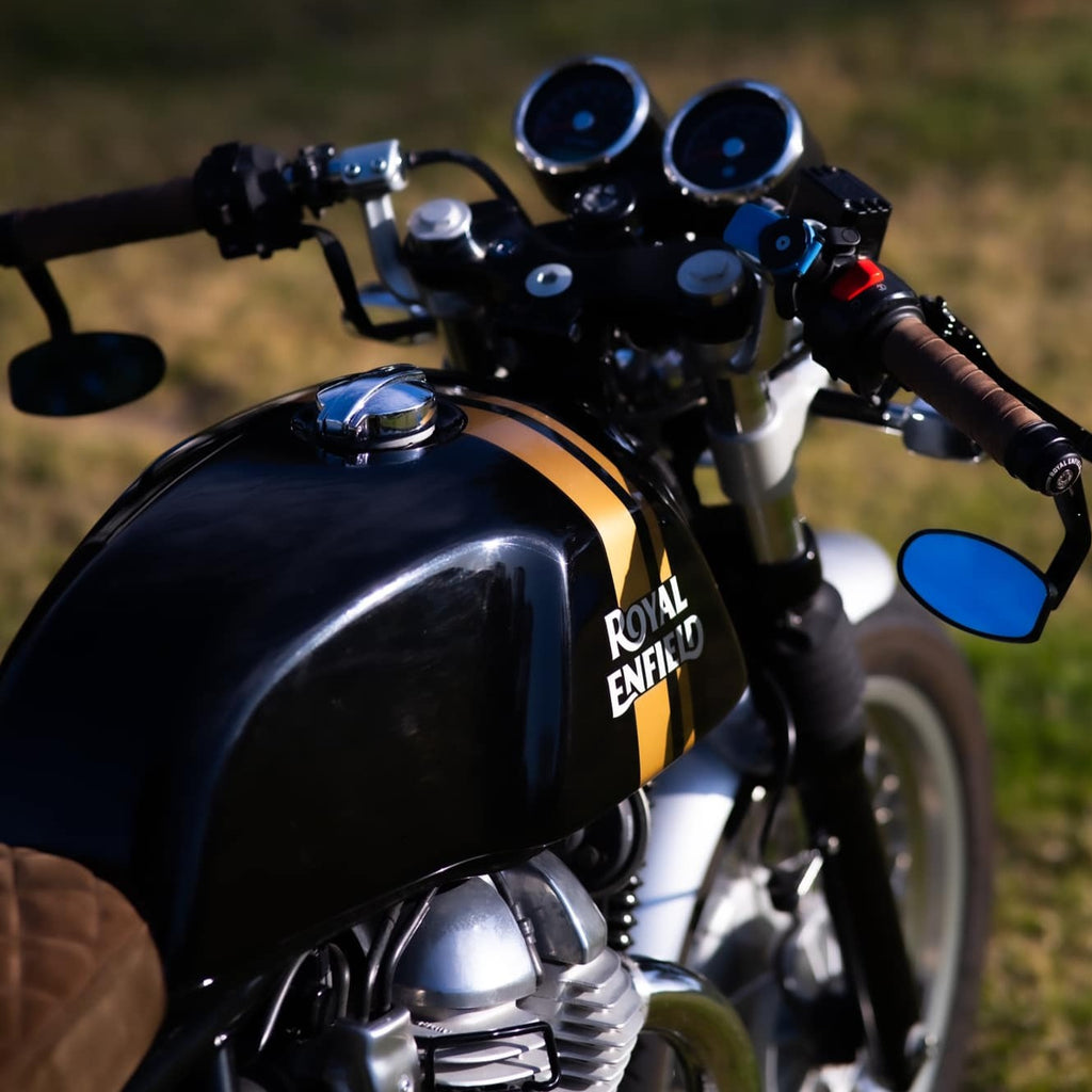 FENRIR CNC aluminiumslegering Cafe Racer Svart Motorsykkel Bar End Speil Sidestyrspeil Universal bakoversikt For Sport Naken Street Cruiser Scooter