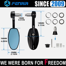 Load image into Gallery viewer, FENRIR CNC Aluminum Alloy Cafe Racer Black Motorcycle Bar End Mirrors Side Handlebar Mirror Universal Rear View For Sport Naked Street Cruiser Scooter