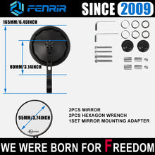 Load image into Gallery viewer, FENRIR EMARK CNC Aluminum Alloy Round Cafe Racer Retro Black Motorcycle Handlebar Bar End Mirrors For Sport Naked Street Bike Cruiser Scooter