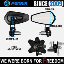 Load image into Gallery viewer, FENRIR CNC Aluminum Alloy Cafe Racer Black Motorcycle Bar End Mirrors Folding Handlebar Mirror Universal Rear View For Sport Naked Street Scooter
