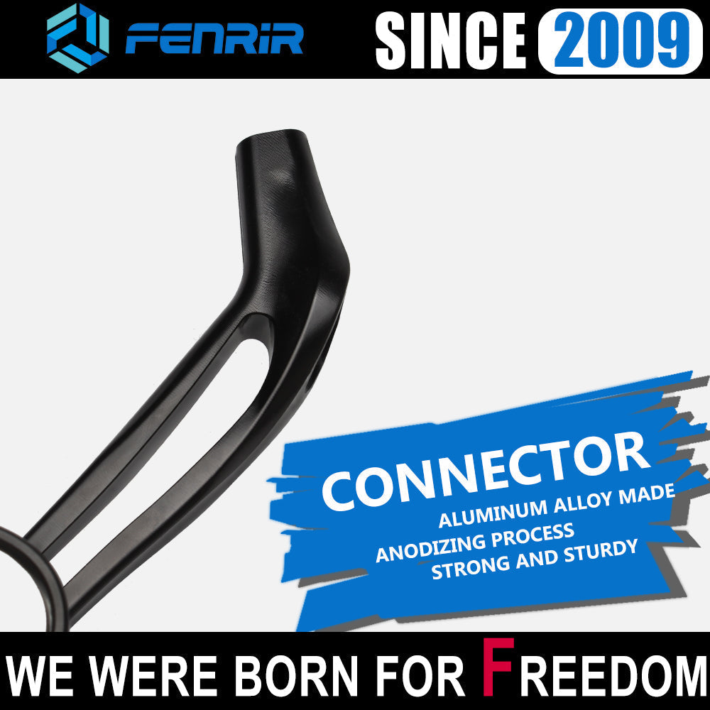 FENRIR Gương bên xe máy đa năng Hợp kim nhôm CNC chống chói Ống kính cong Góc nhìn lớn Chống rung