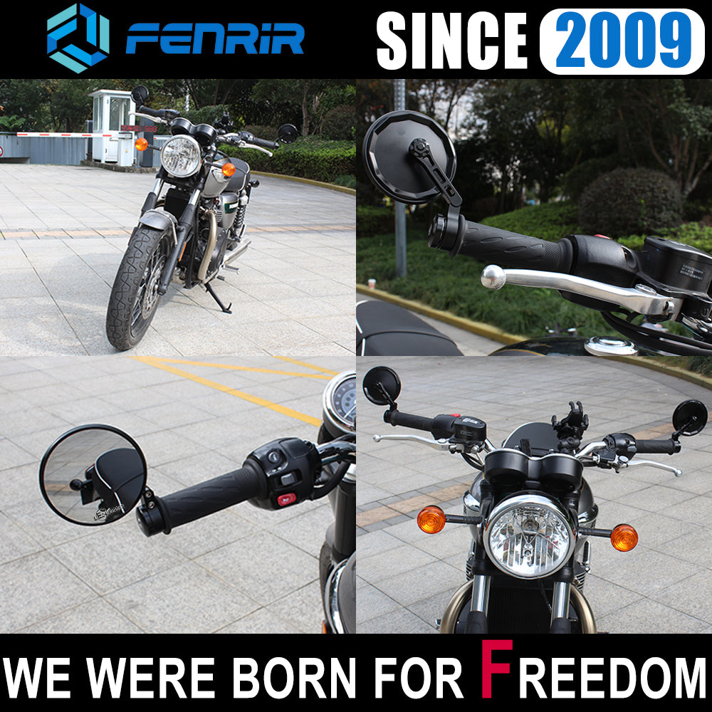 FENRIR EMARK Motorcycle Handlebar Bar End Mirrors For Z125Pro Z250SL ZE-1 NinjaE-1 Z7Hybrid Ninja7Hybrid Estrella250 Ninja250SL