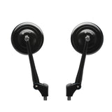 FENRIR E24 Emark CNC 알루미늄 합금 블랙 오토바이 사이드 미러 유니버설 레트로 라운드 M10/M8 어드벤처 듀얼 스포츠 네이키드 스트리트 크루저 스쿠터