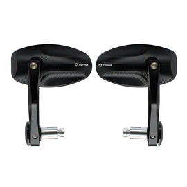 FENRIR CNC Aluminum Alloy Cafe Racer Black Motorcycle Bar End Mirrors Side Handlebar Mirror Universal Rear View For Sport Naked Street Cruiser Scooter