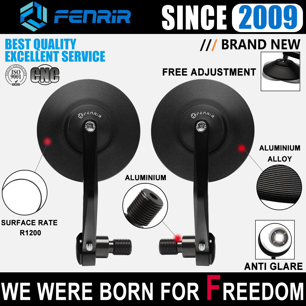 FENRIR Emark Motorcycle Bar End Mirror for XSR700 XSR900(2016-2021) MT07 MT09(2013-2020) MT10 MT01 MT125 FZ07 FZ09 FZ10 FZ1 TMAX XJ6 XJR1200 XJR1300 XJ600 XJ900 SMAX