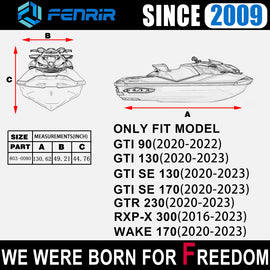 FENRIR 1000D Oxford Jet Ski Cover Trailerable Jetski Cover All Seasons Protection Heavy Duty 100% Waterproof for GTI 90 GTI 130 GTI SE 130 GTI SE 170 GTR230 RXP-X 300 Wake 170