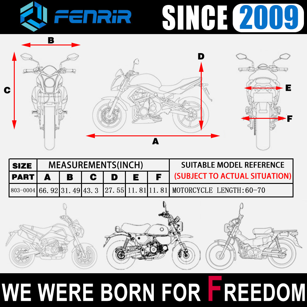 Fenrir Minimoto Motorcycle Cover Waterproof Outdoor Storage All Season Protection for Grom Navi Monkey DAX125 Ape50 MSX125 Z125 TNT135 TNT125 Papio City Slicker KPmini150 Mini Max 50 KSR PRO Riot125