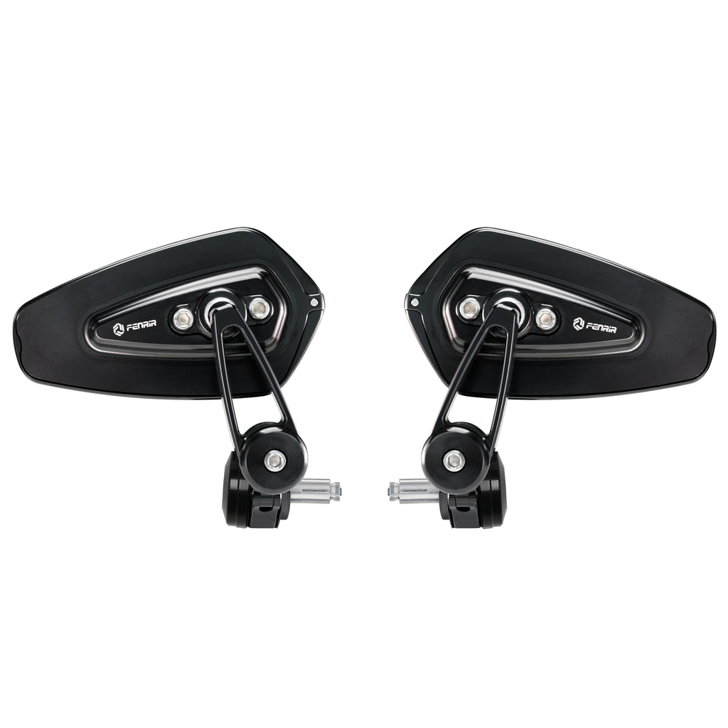 FENRIR Espejos laterales plegables de manillar para motocicleta Cafe Racer negros de aleación de aluminio CNC 801-0374