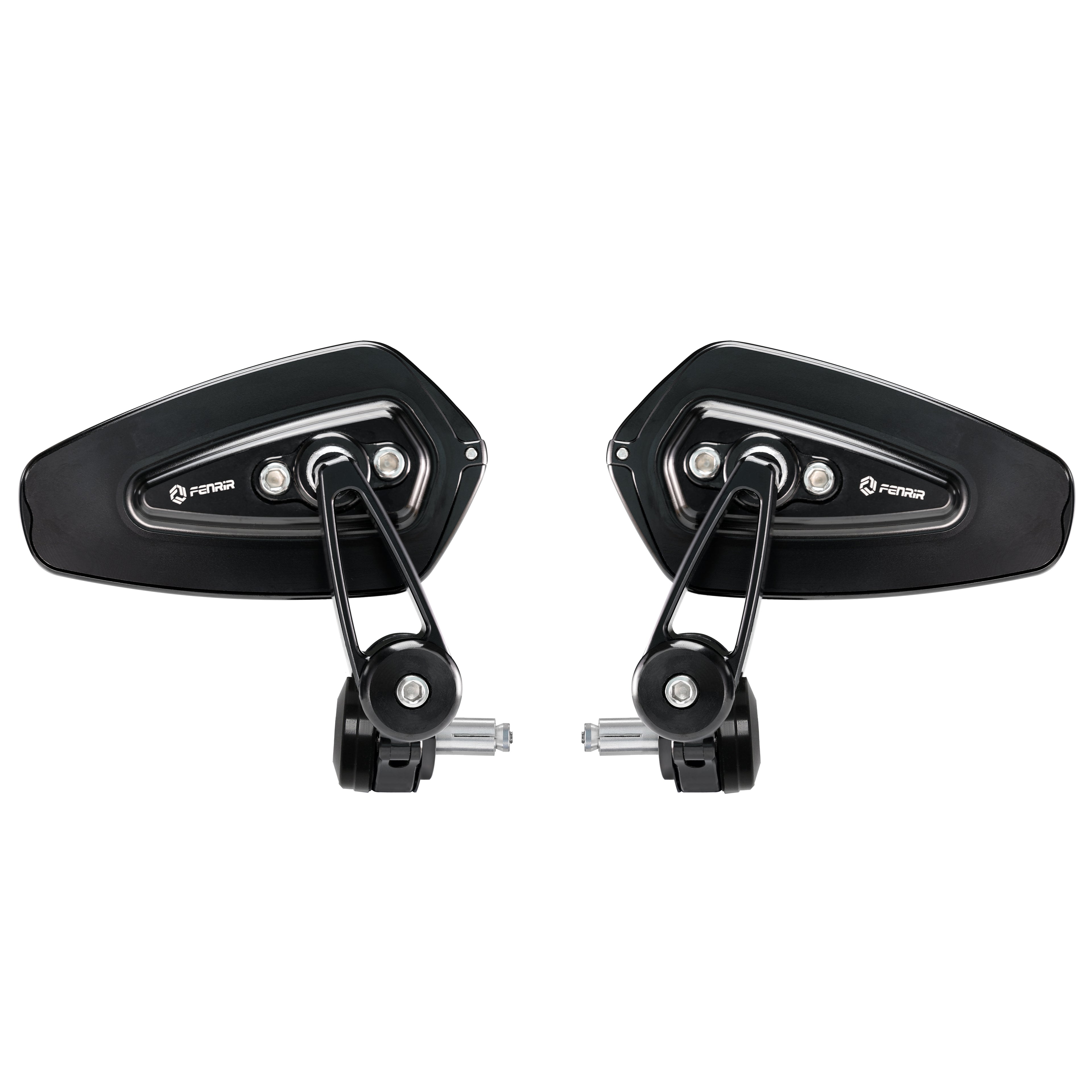 FENRIR Espejos laterales plegables de manillar para motocicleta Cafe Racer negros de aleación de aluminio CNC 801-0374