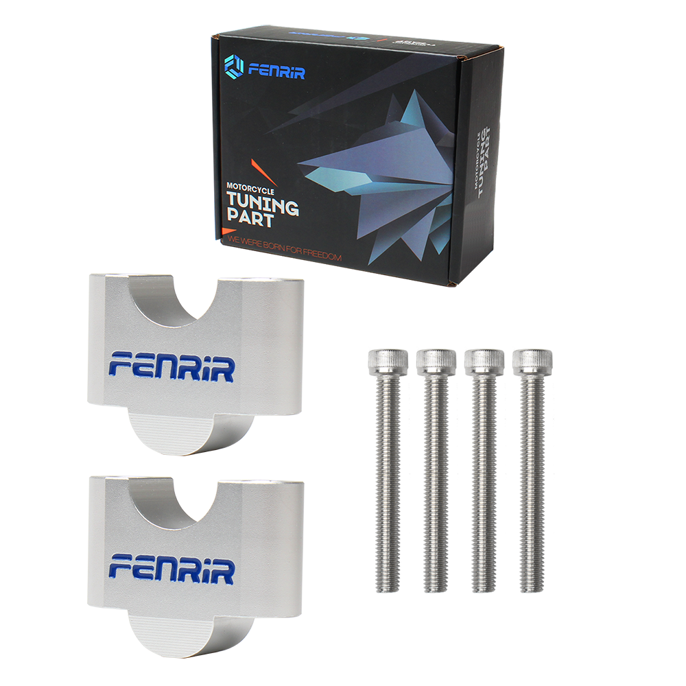 FENRIR Increase 3CM Motorcycle Handlebar Riser Sliver Aluminum Alloy For 22MM Handlebar