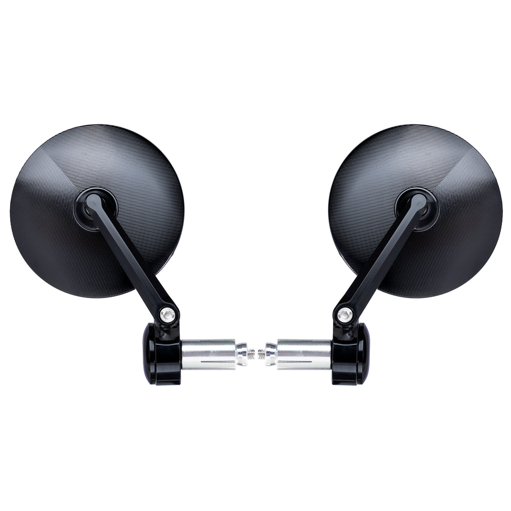 FENRIR Emark CNC Forged Aluminum Alloy Round Black Motorcycle Bar End Mirrors 801-0518