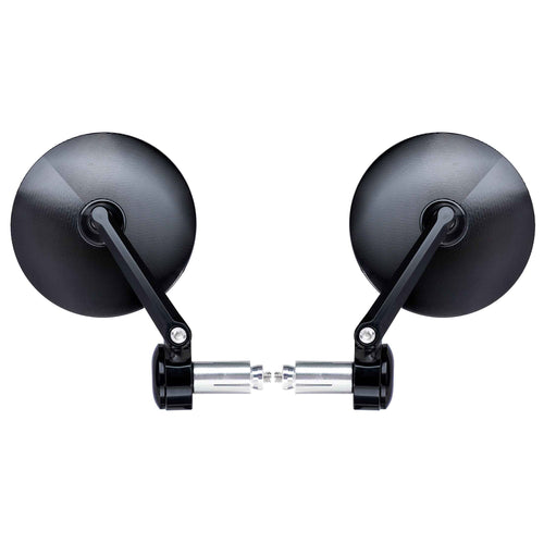 FENRIR Emark CNC Forged Aluminum Alloy Round Black Motorcycle Bar End Mirrors 801-0518