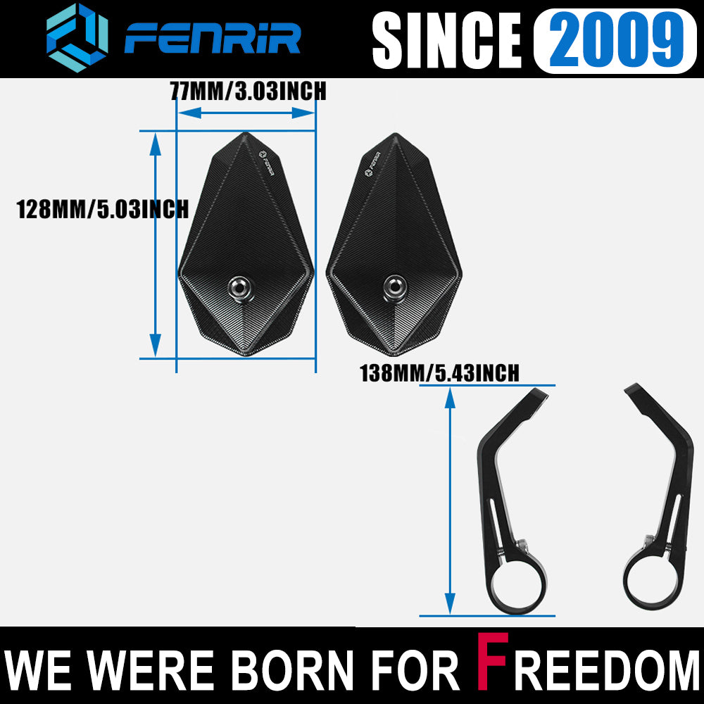 FENRIR Motorcycle Handlebar Bar End Mirrors For BENELLI TNT125 TNT135 TNT25 TNT249S TNT300 TNT600i TNT899 BN125 BN302 502C 150S 302S 752S Leoncino125 Leoncino250 Leoncino500 Leoncino800