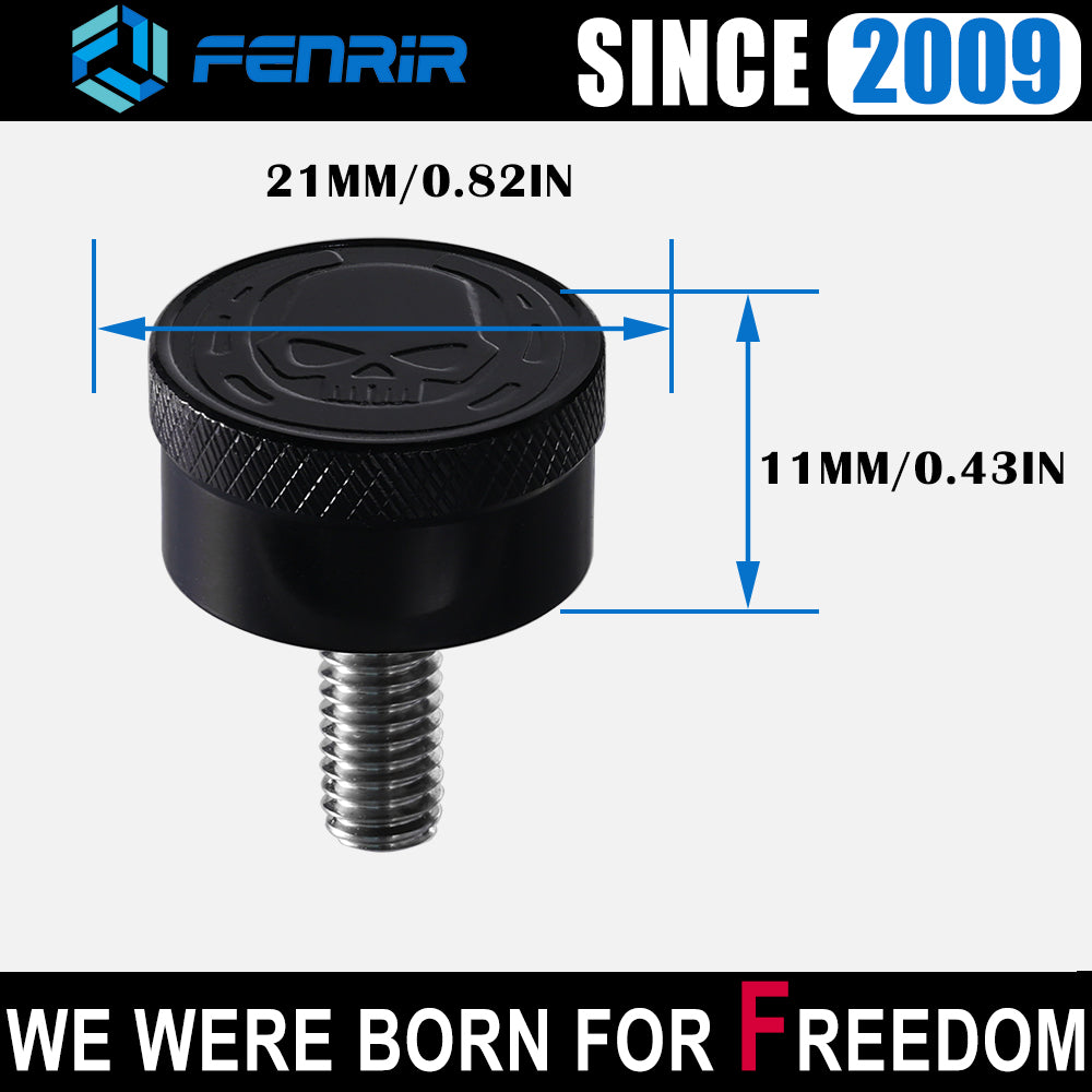 Fenrir Motorcycle Seat Anti Theft Bolt Security Screw Kit 304 Stainless Steel Metal Engraving Skull Horseshoe Motif Compatible with Harley Davidson 1997-Now Sportster Softail Dyna Touring