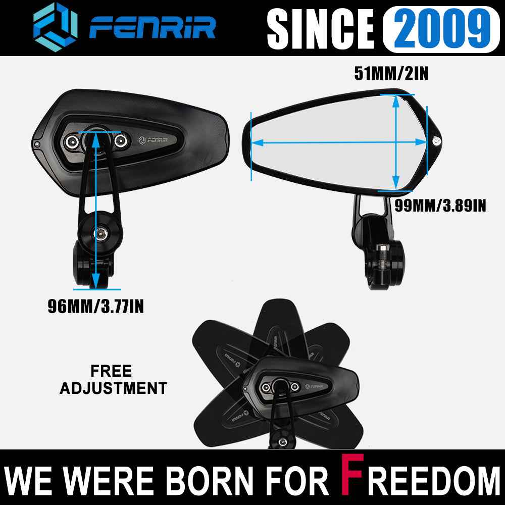 FENRIR Motorcycle Handlebar Bar End Mirrors Mirror For KAWASAKI