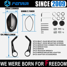Load image into Gallery viewer, FENRIR Motorcycle Handlebar Bar End Mirror for 946 Elettrica Granturismo GTS125 GTS150 GTS250 GTS300 GTS Super GTV125 GTV250 GTV300 LX125 LX150 LX50 LXV50 Primavera PX125 PX150 S125 S150 S50 Sei Giorni 300 Sprint
