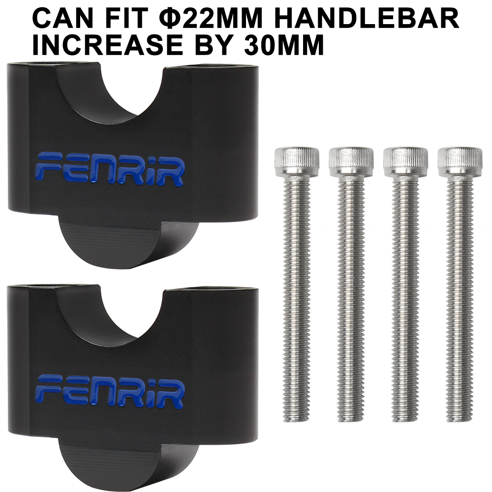 FENRIR Increase 3CM Motorcycle Handlebar Riser Black Aluminum Alloy For 22MM Handlebar