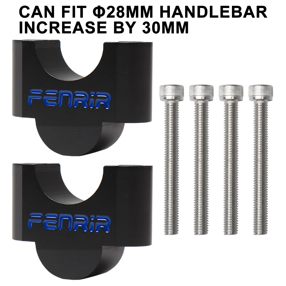 FENRIR Increase 3CM Motorcycle Handlebar Riser Black Aluminum Alloy For 28MM Handlebar