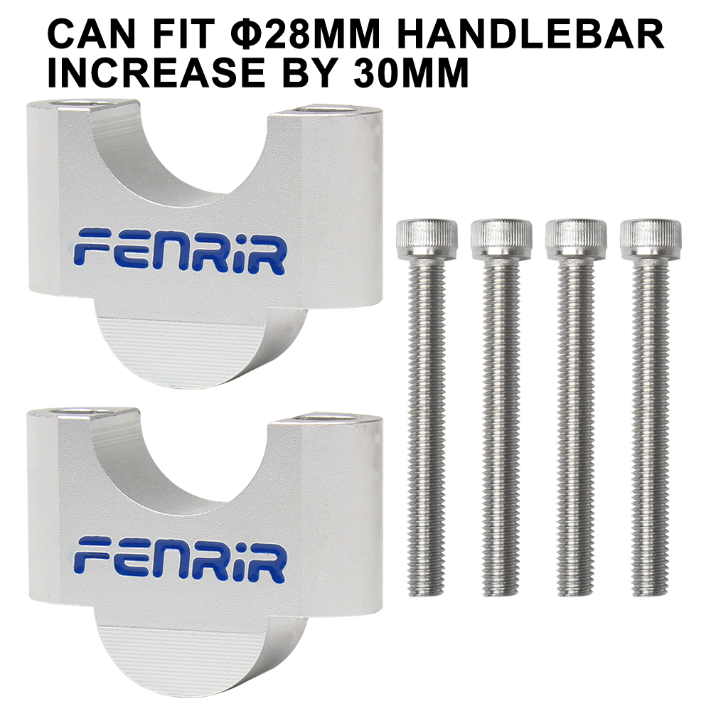 FENRIR 3CM 높인 오토바이 핸들바 라이저 실버 알루미늄 합금 28MM 핸들바용
