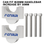 FENRIR 3CM 높인 오토바이 핸들바 라이저 실버 알루미늄 합금 28MM 핸들바용