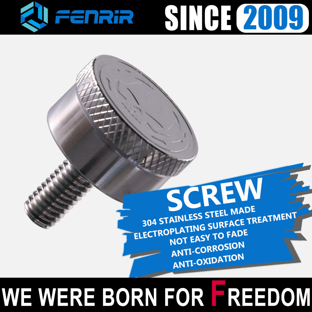 Fenrir Motorcycle Seat Anti Theft Bolt Security Screw Kit Silver 304 Stainless Steel Metal Engraving Skull Horseshoe Motif Compatible with Harley Davidson 1997-Now Sportster Softail Dyna Touring