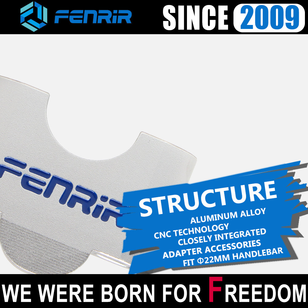 FENRIR Increase 3CM Motorcycle Handlebar Riser Sliver Aluminum Alloy For 22MM Handlebar
