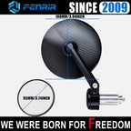 FENRIR Emark CNC Forged Aluminum Alloy Round Black Motorcycle Bar End Mirrors 801-0518