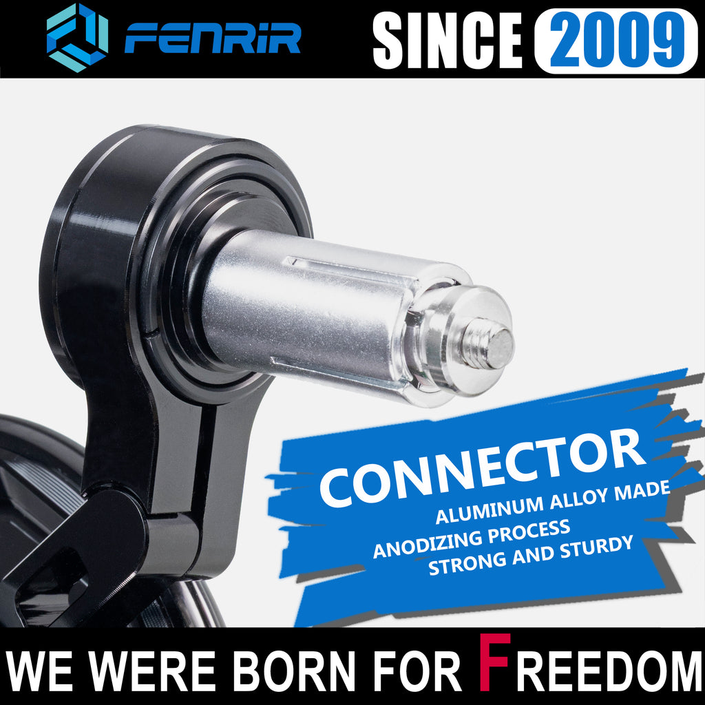 FENRIR EMARK CNC Aluminiumlegierung Runde Cafe Racer Retro Schwarze Motorrad Lenkerendspiegel 801-0505