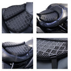 FENRIR 3D Printed Motorcycle Seat Cushion 809-Y050 Black Ergonomic Design Breathable Shock Absorbing Honeycomb Matrix Comfort Pad For Cruiser Touring Long Rides