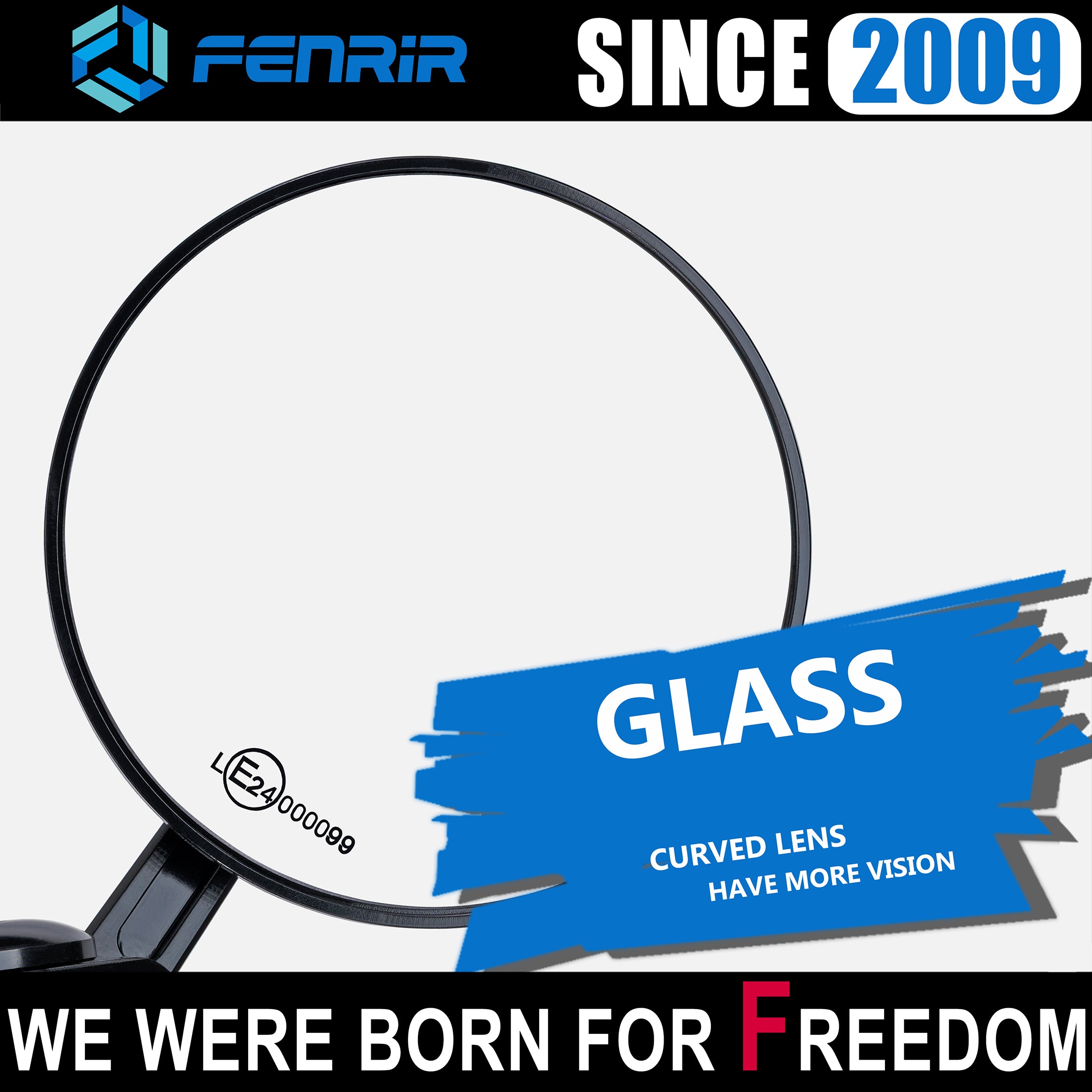 FENRIR Emark CNC Forged Aluminum Alloy Round Black Motorcycle Bar End Mirrors 801-0518