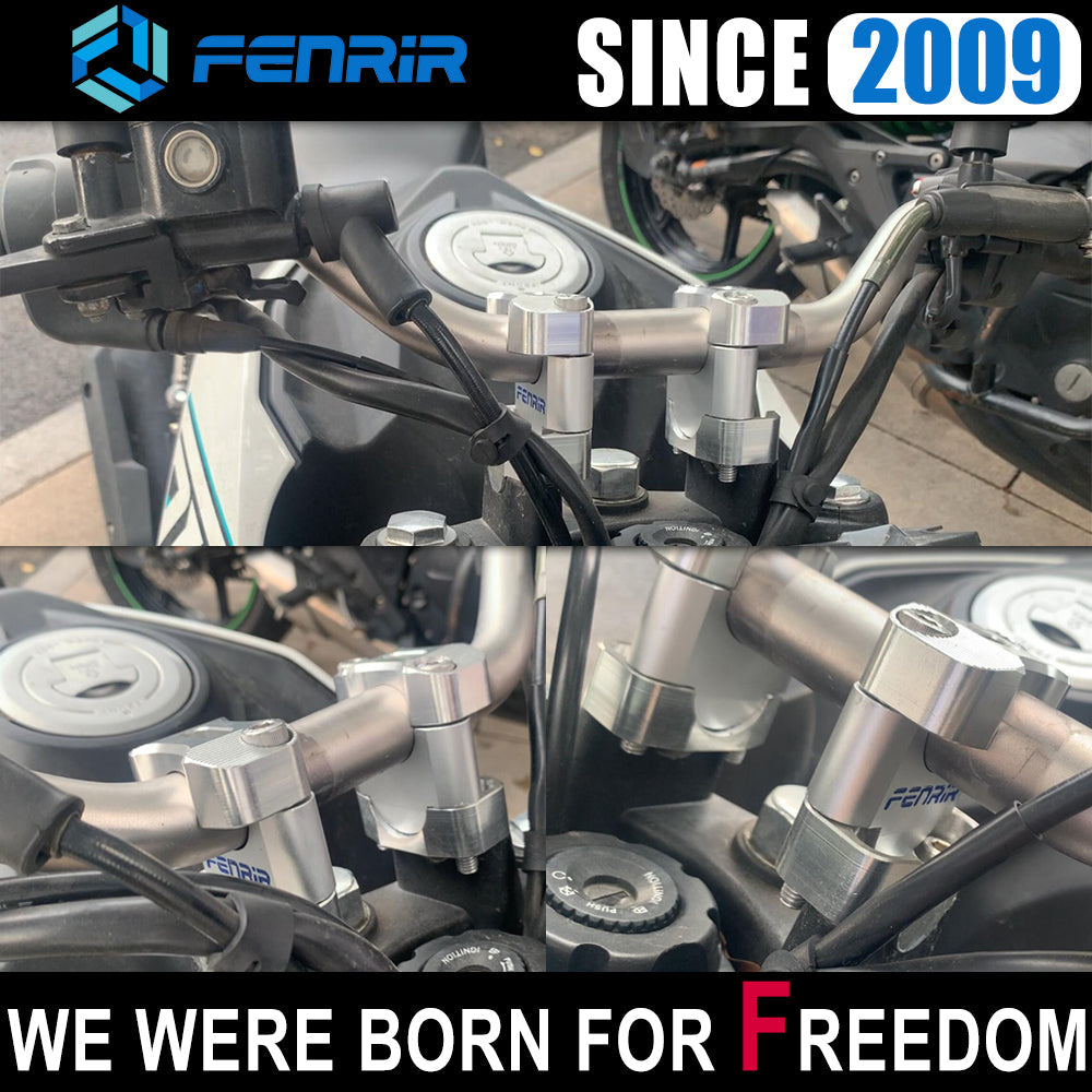 FENRIR Increase 3CM Motorcycle Handlebar Riser Black Aluminum Alloy For 22MM Handlebar