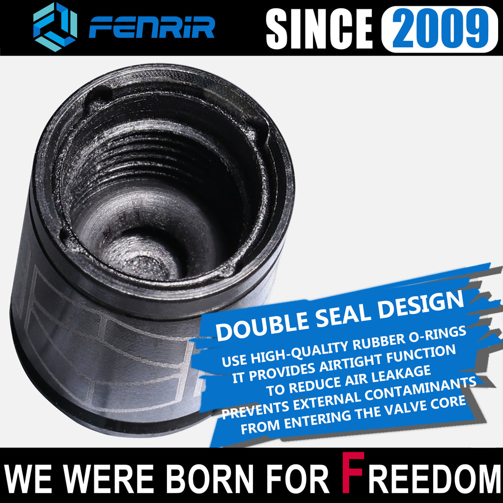 Fenrir Wheel Tire Valve Stem Caps Covers 304 Stainless Steel PVD Surface Treatment Anti-Leakage Design Compatible with American Schrader Valve Motorcycle Car SUV ATV UTV Bicycle