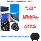 FENRIR 3D Printed Motorcycle Seat Cushion 809-Y050 Black Ergonomic Design Breathable Shock Absorbing Honeycomb Matrix Comfort Pad For Cruiser Touring Long Rides