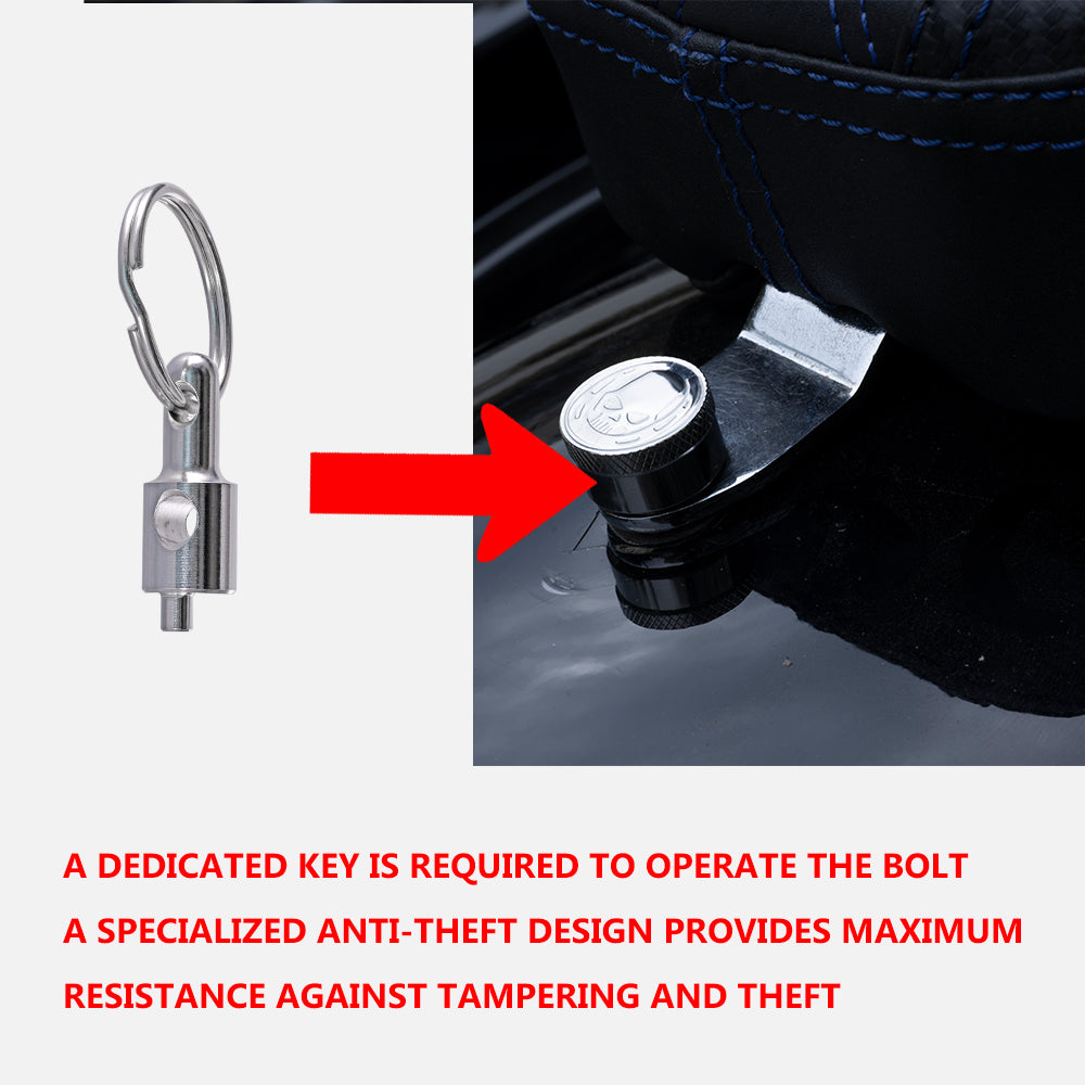 Fenrir Motorcycle Seat Anti Theft Bolt Security Screw Kit Silver 304 Stainless Steel Metal Engraving Skull Horseshoe Motif Compatible with Harley Davidson 1997-Now Sportster Softail Dyna Touring