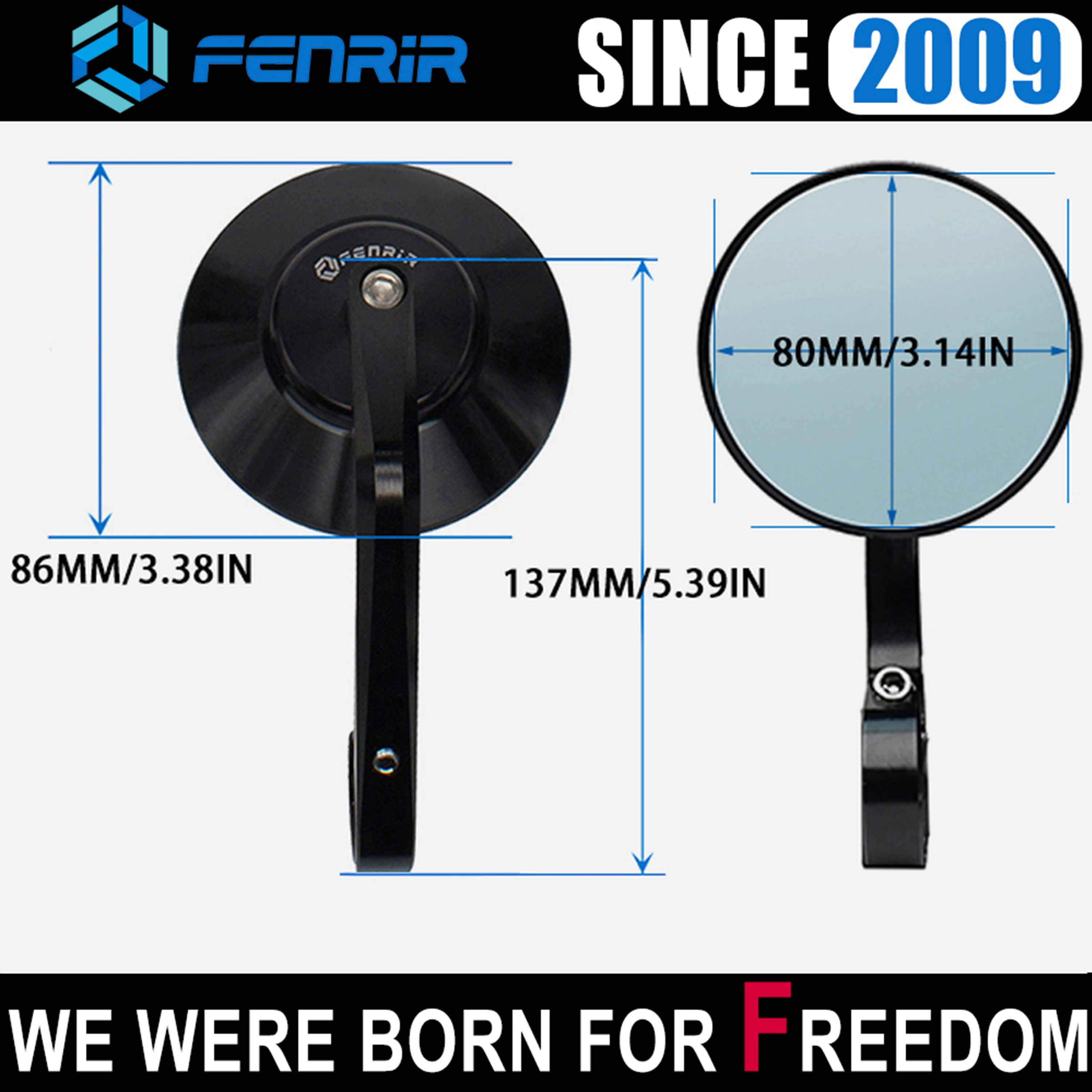 FENRIR Motorcycle Bar End Mirror for Harley Nightster Nightster special Sportster S 801-0028