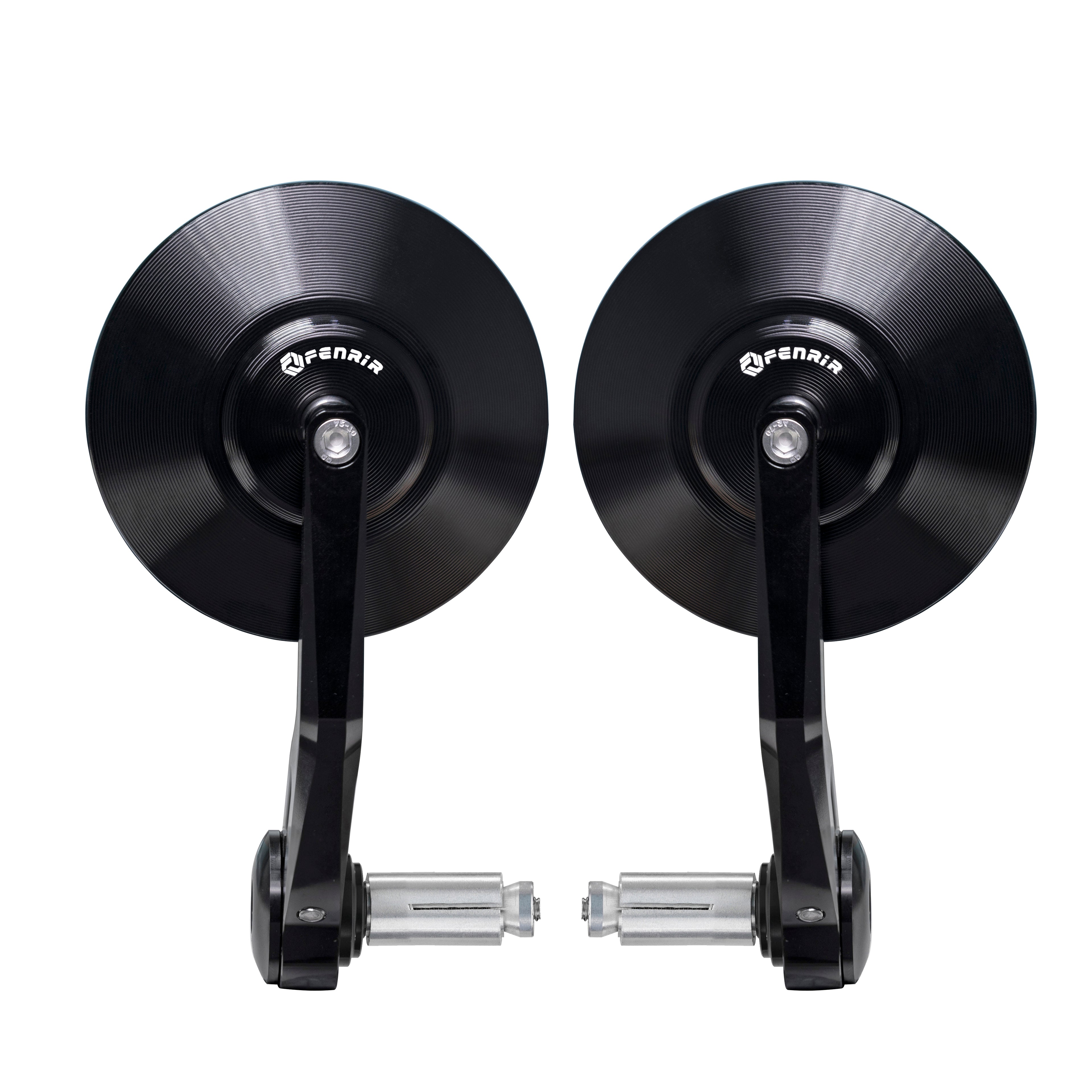 Espejos laterales de manillar redondos estilo café racer retro de aleación de aluminio CNC FENRIR Emark Negro 801-0378