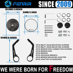 FENRIR Emark CNC Aluminum Alloy Round Cafe Racer Retro Black Motorcycle Bar End Mirrors Side Handlebar Mirror 801-0378