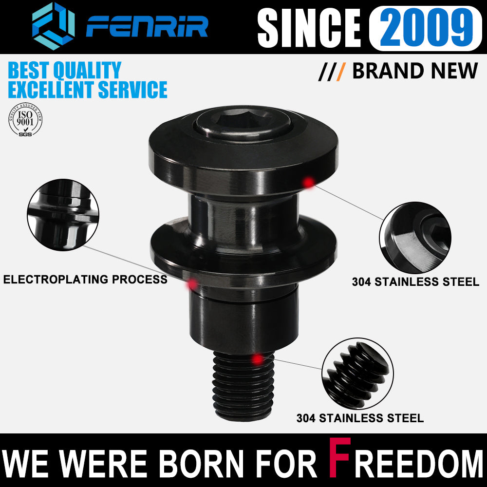FENRIR 304 Stainless Steel Motorcycle Swing Arm Spools Paddock Stand Bobbins Cotton Reels Sliders
