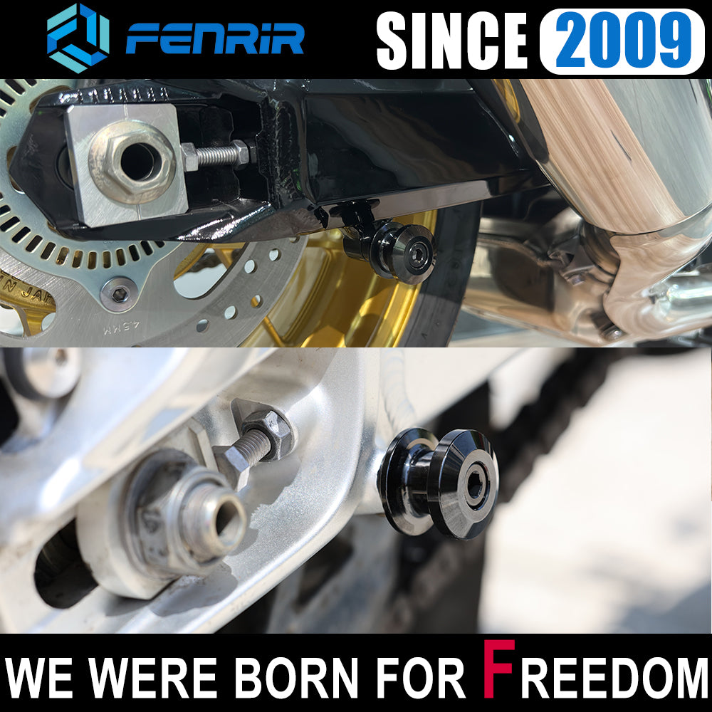 FENRIR 304 Stainless Steel Motorcycle Swing Arm Spools Paddock Stand Bobbins Cotton Reels Sliders