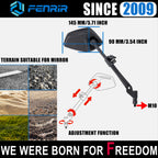FENRIR Motorcycle Mirrors Indestructible Folding Function Anti-glare Curved Lenses Anti-vibration Design Adjustable Designed for road off-road Adventure (801-0118)