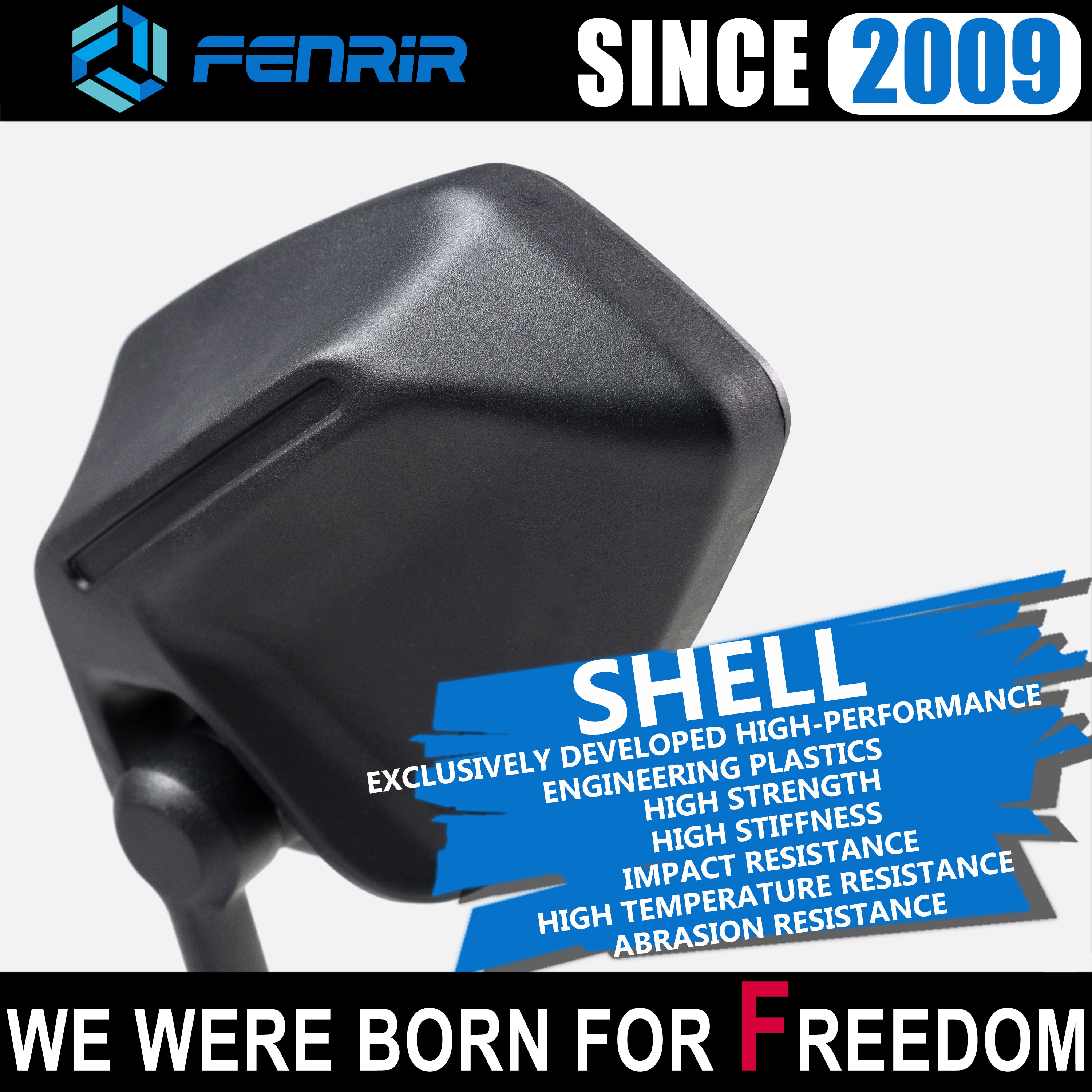 FENRIR Motorcycle Mirrors Indestructible Folding Function Anti-glare Curved Lenses Anti-vibration Design Adjustable Designed for road off-road Adventure (801-0118)