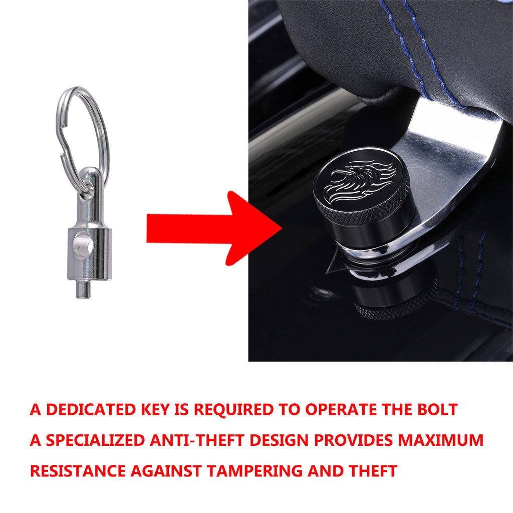 Fenrir Motorcycle Seat Anti Theft Bolt Security Screw Kit 304 Stainless Steel Metal Engraving Eagle Motif Compatible with Harley Davidson 1997-Now Sportster Softail Dyna Touring