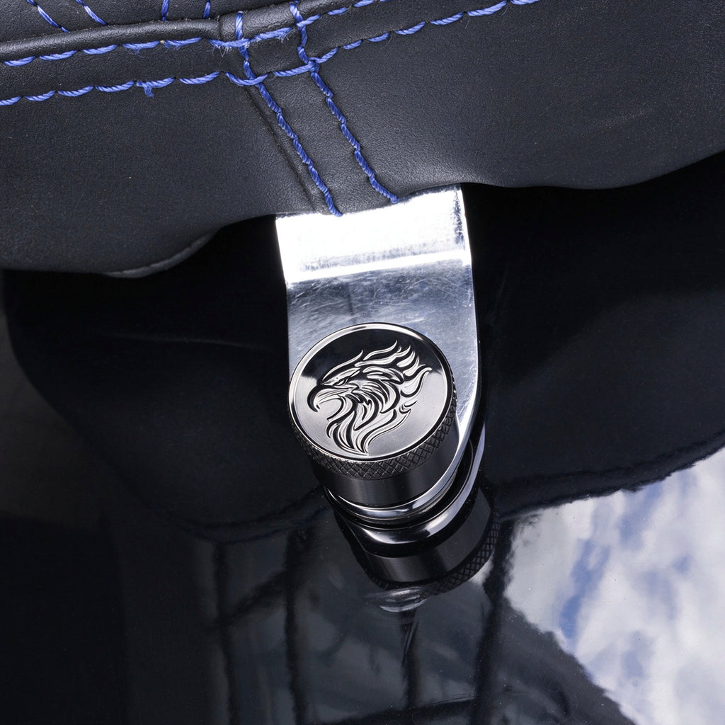 Fenrir Motorcycle Seat Anti Theft Bolt Security Screw Kit 304 Stainless Steel Metal Engraving Eagle Motif Compatible with Harley Davidson 1997-Now Sportster Softail Dyna Touring