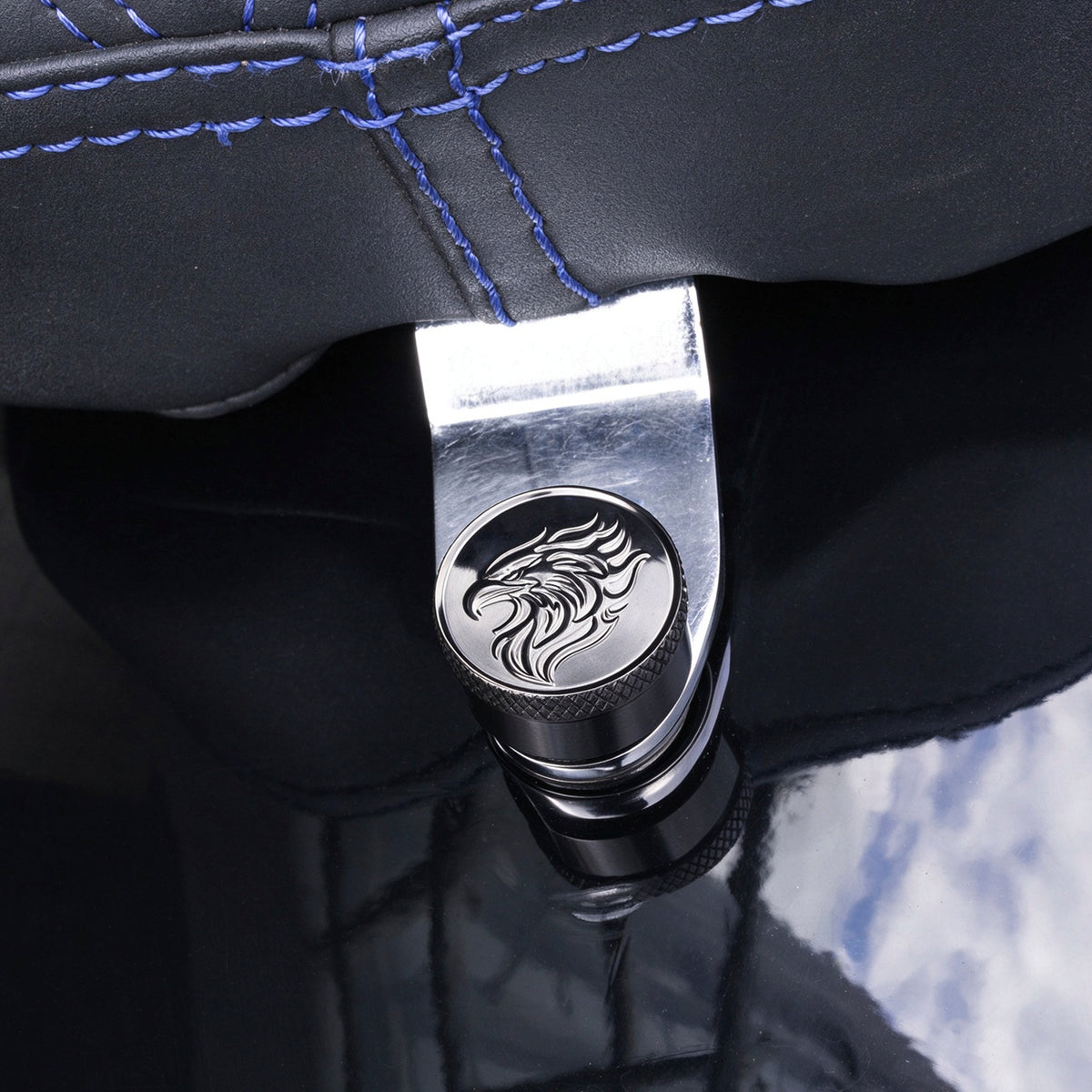 Fenrir Motorcycle Seat Anti Theft Bolt Security Screw Kit 304 Stainless Steel Metal Engraving Eagle Motif Compatible with Harley Davidson 1997-Now Sportster Softail Dyna Touring