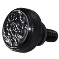 Fenrir Motorcycle Quick Release Seat Bolt Screw 304 Stainless Steel Black Finish Metal Engraving Acanthus Scrollwork Motif For 1997-now Sportster XG XL Dyna Softail Touring CVO
