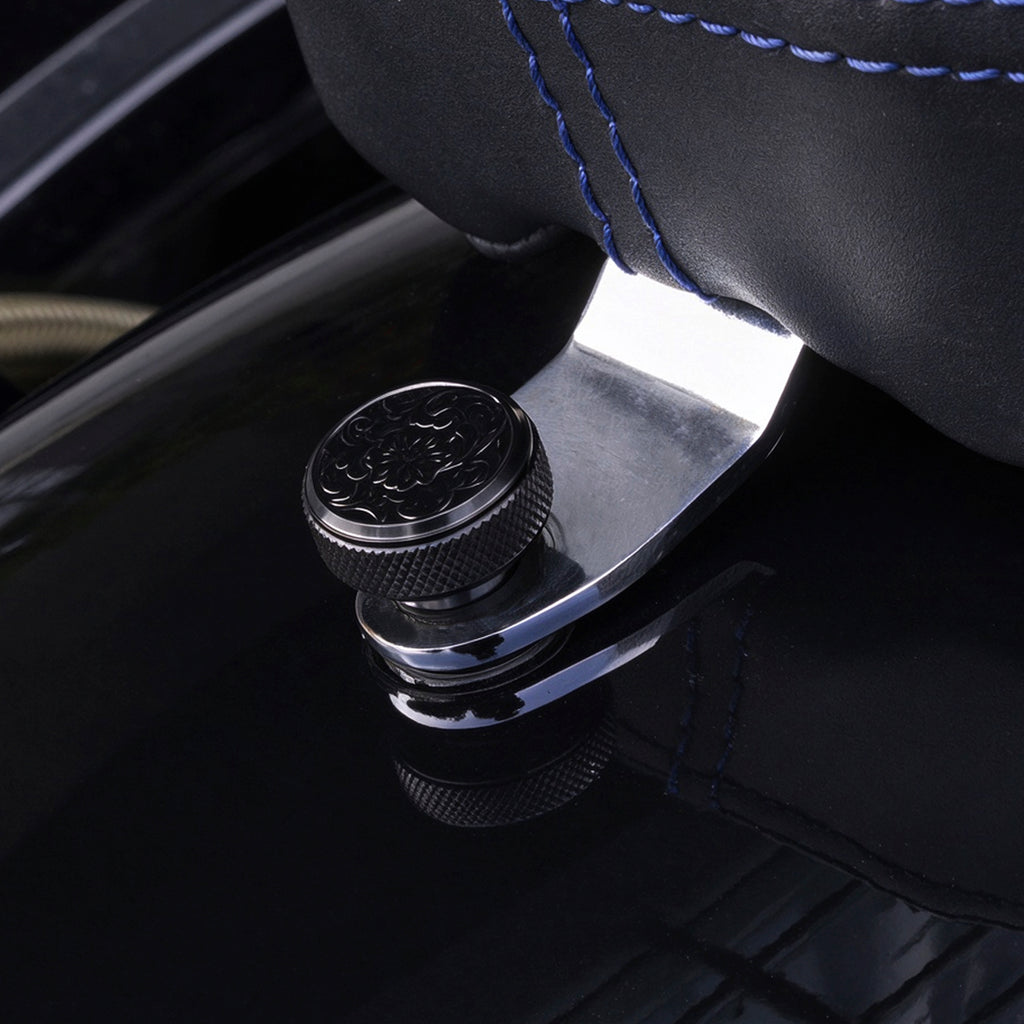 Fenrir Motorcycle Quick Release Seat Bolt Screw 304 Stainless Steel Black Finish Metal Engraving Acanthus Scrollwork Motif For 1997-now Sportster XG XL Dyna Softail Touring CVO