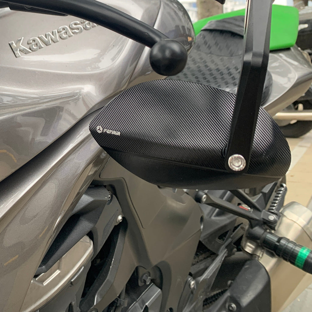 FENRIR 오토바이 핸들 바 엔드 미러 CNC 알루미늄 블랙 카페 레이서 방진 눈부심 방지 큰보기 스포츠 네이키드 스트리트 크루저 스쿠터