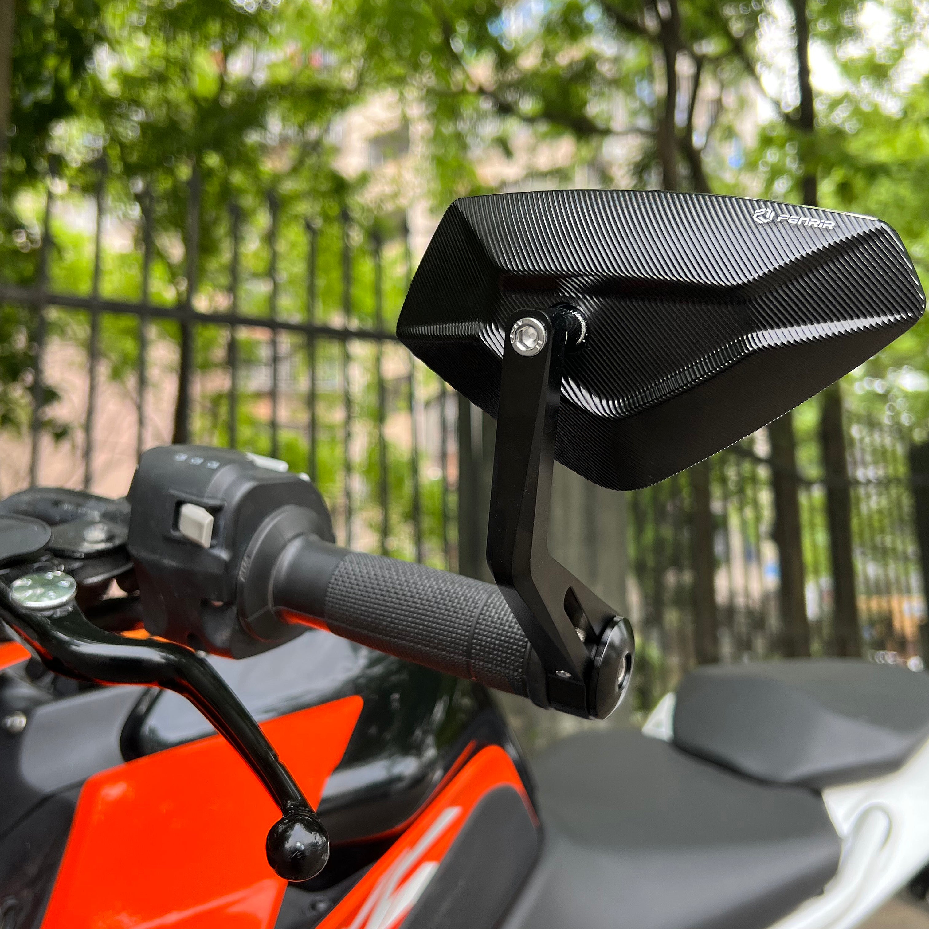 FENRIR Espejo de extremo de manillar para motocicleta EMARK para Kawasaki Z1100 Z1000 Z900 Z800 Z750 Z500 Z400 Z900RS Z650RS ZH2 Ninja500 Ninja400 ZX6R ZX10R ZX25R ZX4R ZX14R ER6N ER6F Vulcan S ZRX1200 Eliminator