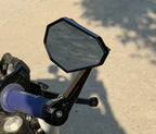 FENRIR CNC Aluminiumlegierung Cafe Racer Schwarzer Motorrad Lenkerendspiegel Seiten-Lenker Spiegel Universal Rückblick 801-0372