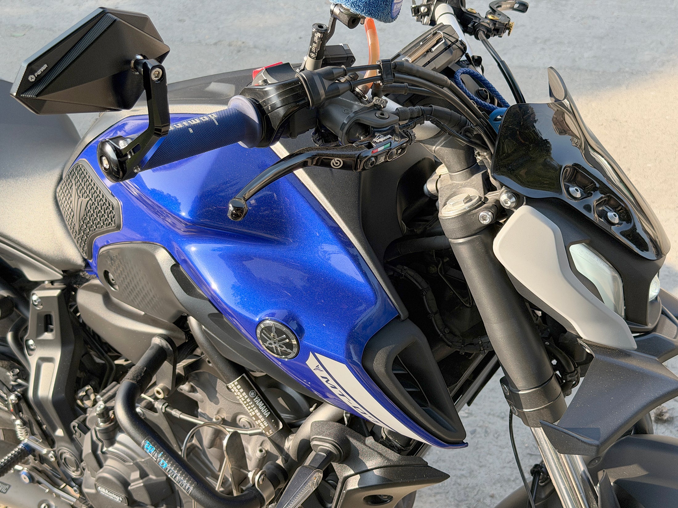 FENRIR CNC Aluminiumlegierung Cafe Racer Schwarzer Motorrad Lenkerendspiegel Seiten-Lenker Spiegel Universal Rückblick 801-0372